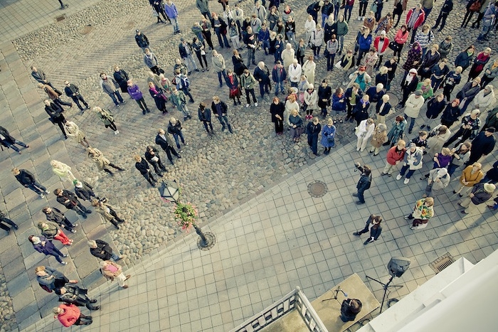 Opening of Art is kuku nu ut festival outside Tartu Art Museum, 2011.