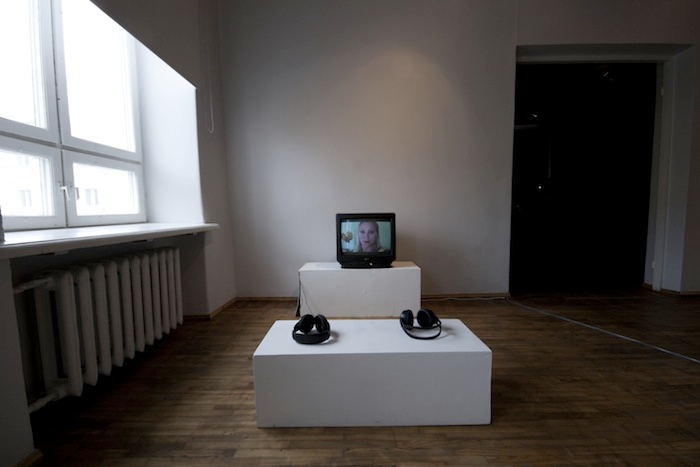 Flo Kasearu, Estonian Dream, digital video, loop, 2011. Part of Acts of Refusal in Tartu Artists Association House, 2011.