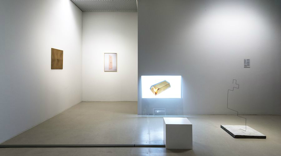 Lukasz Jastrubczak, Movement #4, 2011/2014; Golden Perspective, 2011; Golden Bar, 2014; Hologram, 2013