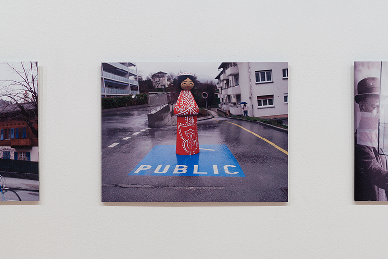 Juozas Laivys - Documentation of the Appearances of the Sculpture in Public Spaces, 2013.                                                                                            8 colour photographs mounted on Dibond, 30 x 42 cm