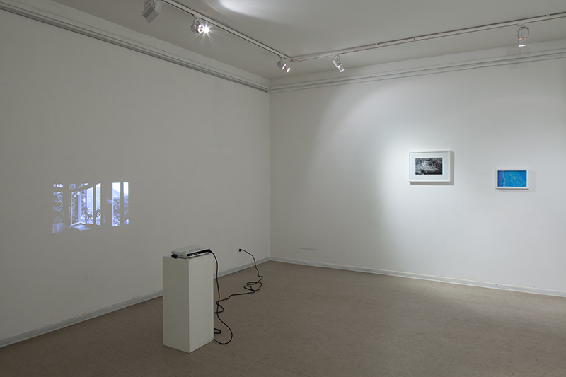 Laura Stasiulytė - In “Letters”, 2013-14. 4 b/w photographs, 1 colour photograph, collection of postcards, video, text