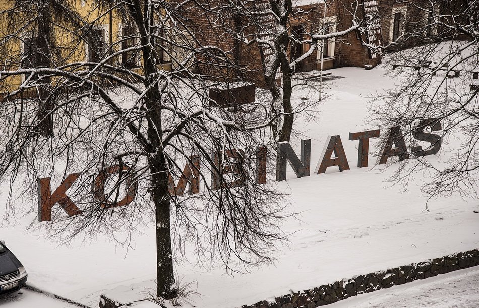 "KOMBINATAS" placed in front of the Vilnius Academy of Art, by Eglė Grėbliauskaitė