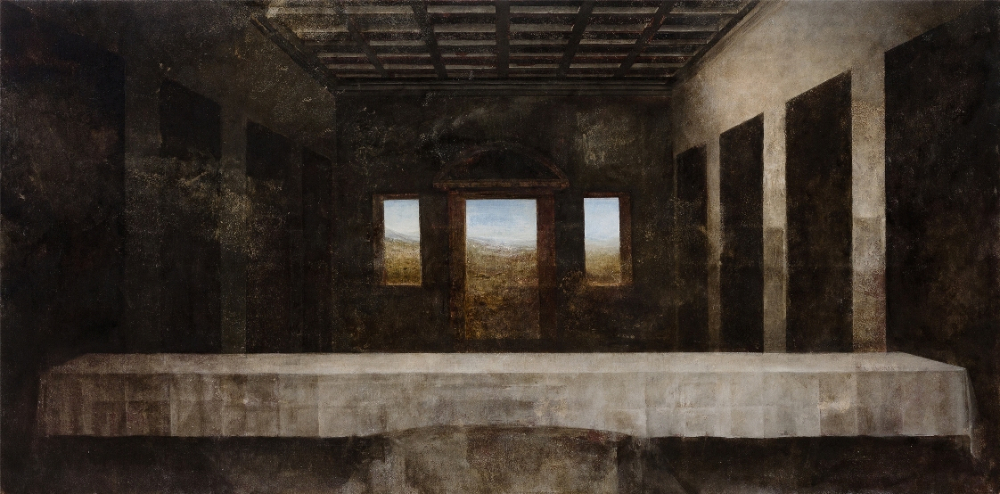 Patricija Jurkšaitytė. ‘Leonardo da Vinci. Last Supper’. 2014. Oil on canvas. 88 x 178 cm. Courtesy of Lewben Art Foundation.